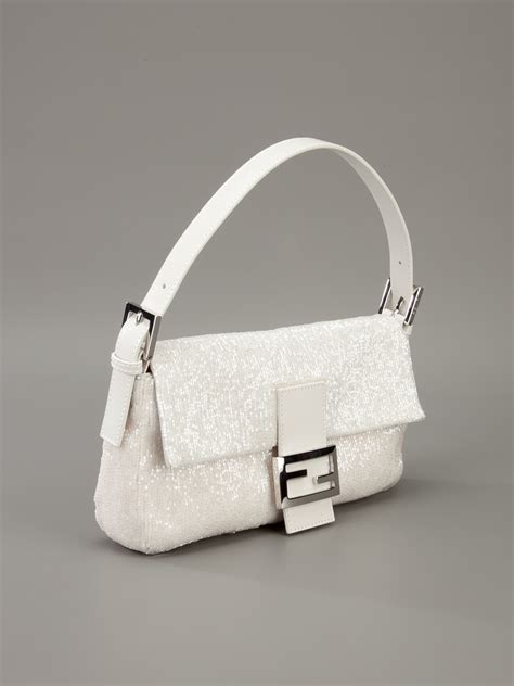 fendi baguette white leather bag|Fendi korea baguette bag.